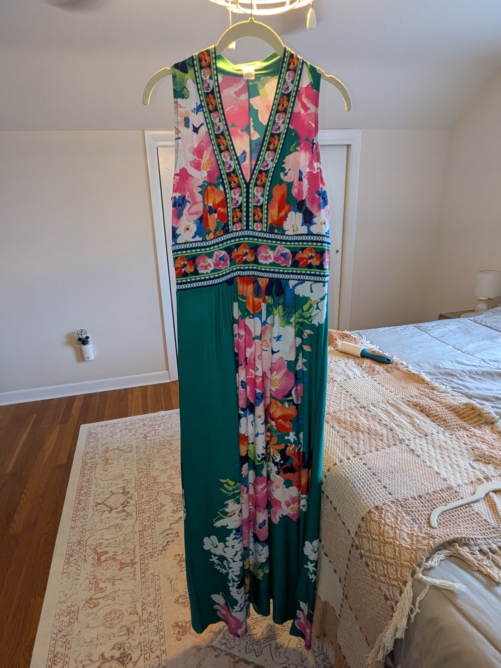 London Times Floral Maxi Dress in Green